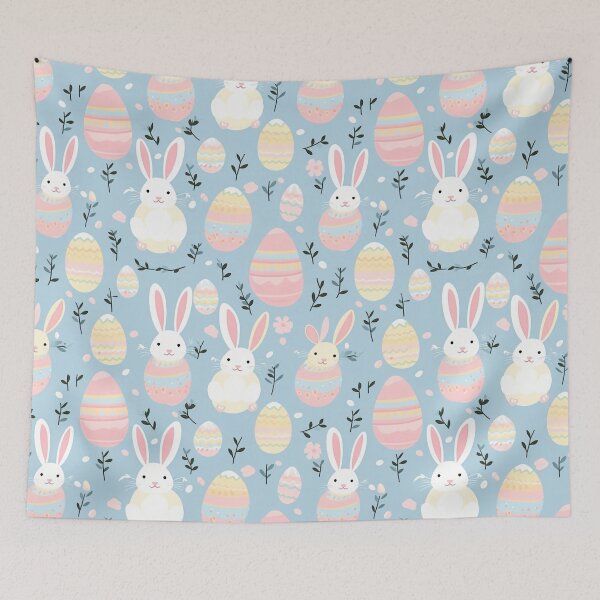 Item preview, Bunny and Easter eggs, a cheerful Easter tradition designed and sold by StrawberryJolly.