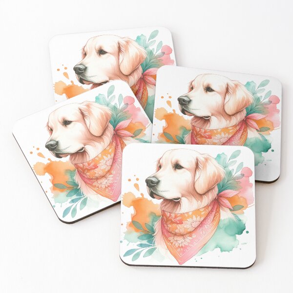 Item preview, Floral Elegance: Golden Retriever in Blossom designed and sold by WatercolorWhisk.