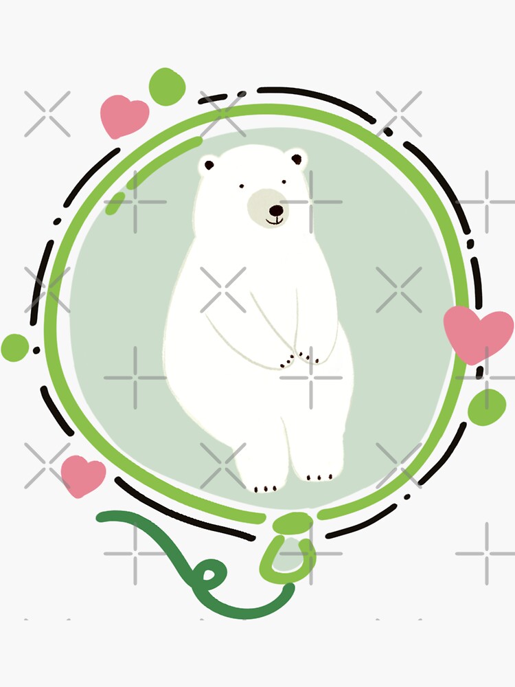 Polar Bear Balloon,arctic expedition,polar bear, iceland Sticker for Sale  by zzzozzo