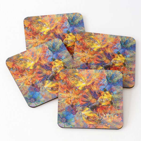 Item preview, Yellow Finches and Blue Flowers designed and sold by Chowdershouter.
