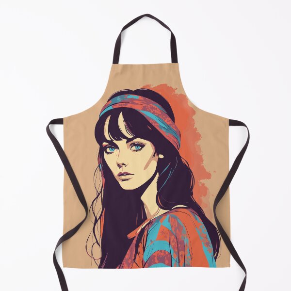 Aperçu de l'œuvre Portrait jeune femme hippie vintage sixties seventies créée et vendue par Martymcflay.