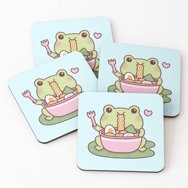 Item preview, Cute Frog Loves Eating Ramen Noodles designed and sold by rustydoodle.