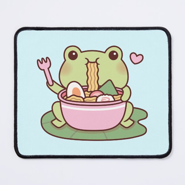 Item preview, Cute Frog Loves Eating Ramen Noodles designed and sold by rustydoodle.
