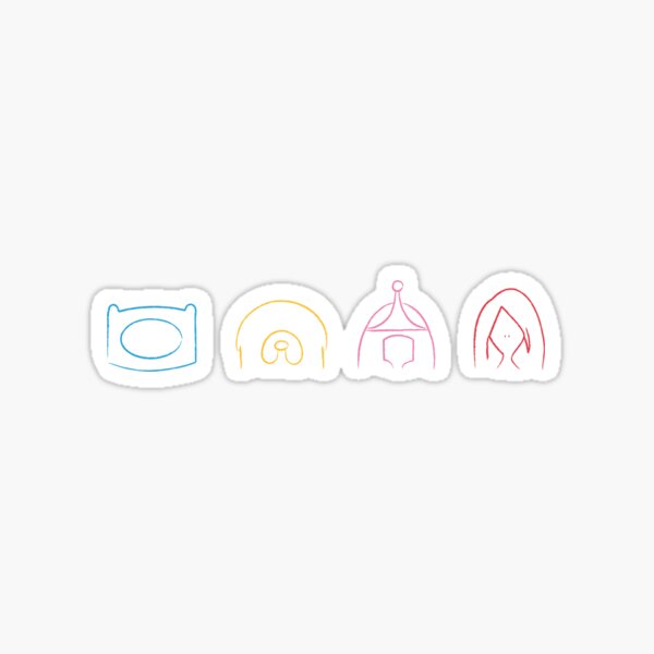 Finn, Jake, Princess and Marceline Sticker