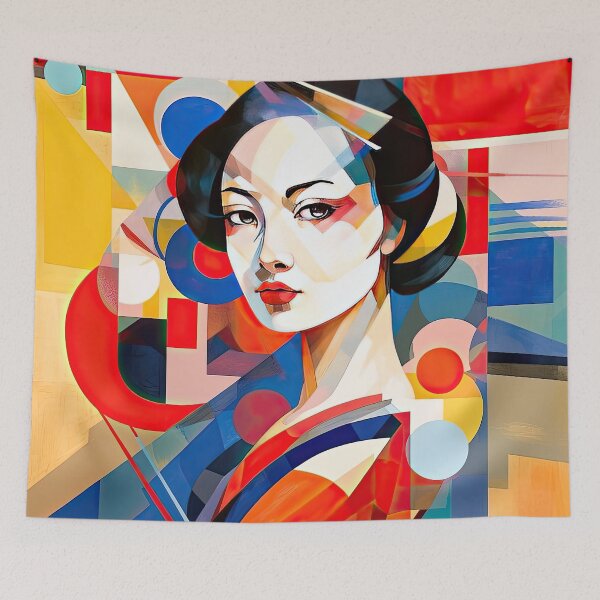 Item preview, Explore Simplistic & Minimalistic Japanese Geisha Portraits with a Majestic Touch designed and sold by ArtificialGenes.