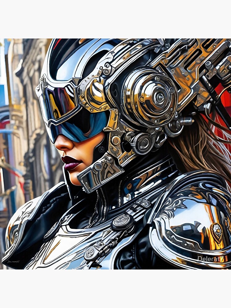 Cyber Valkyrie- Futuristic Valkyrie Art Print, Fine Art Digital Print, factory Dibond Aluminum, Gallery Quality, Cyberpunk,