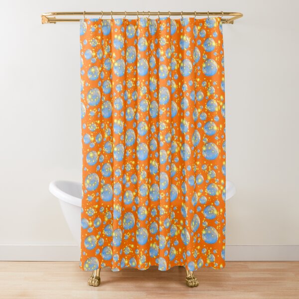 Blue And Orange Shower Curtains Redbubble