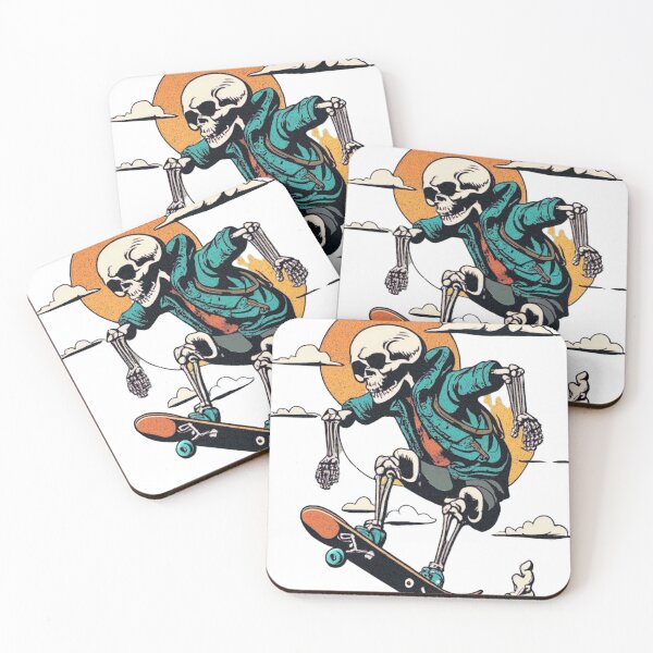 Item preview, Sunset Skating Skeleton - Retro Vibes designed and sold by Skelbrand.