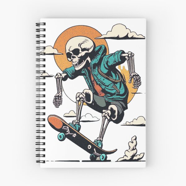 Item preview, Sunset Skating Skeleton - Retro Vibes designed and sold by Skelbrand.