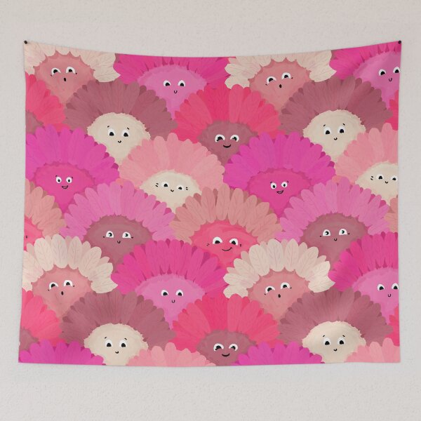 Item preview, Cute Pink Smiling Faces Daisy Pattern designed and sold by rnmarts.