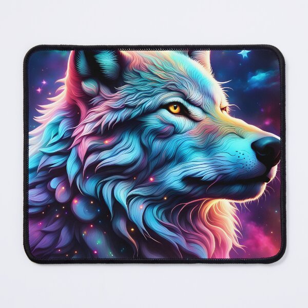 Item preview, Iridescent Cosmic Majesty: The Cosmic Wolf designed and sold by javaoverride.