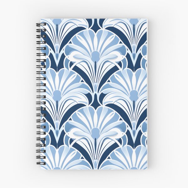 Item preview, Blue white art deco pattern designed and sold by AnnaGo.