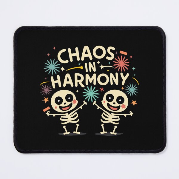 Item preview, Cute Cartoon Skeletons with Fireworks - Chaos in Harmony designed and sold by Shirtlify.