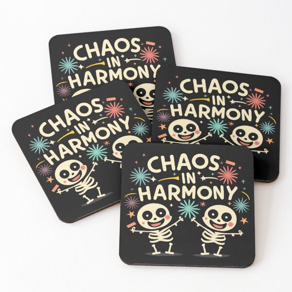 Item preview, Cute Cartoon Skeletons with Fireworks - Chaos in Harmony designed and sold by Shirtlify.