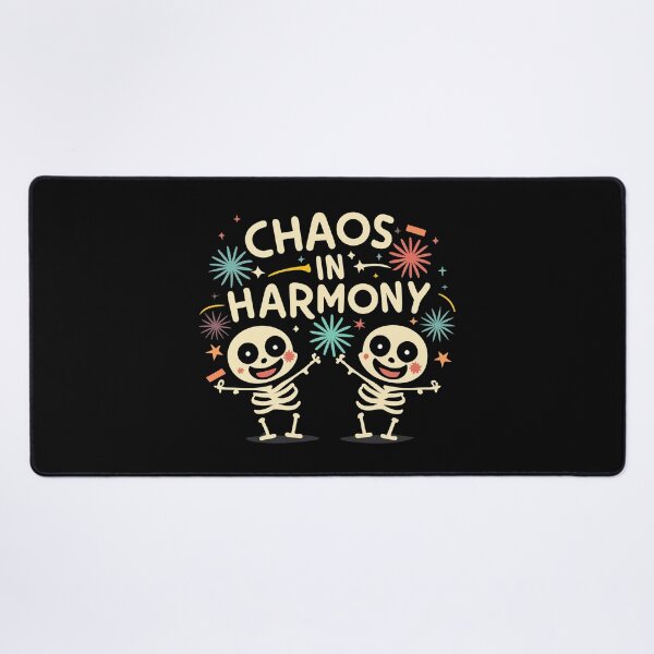 Item preview, Cute Cartoon Skeletons with Fireworks - Chaos in Harmony designed and sold by Shirtlify.