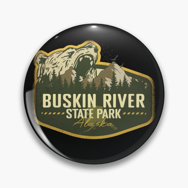 Item preview, Buskin River State Park Alaska Retro Badge Camping Hiking Outdoor Adventure designed and sold by mountainfad.
