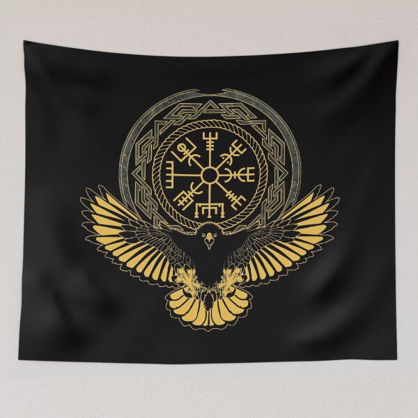 Artikelvorschau, Adler mit Vegvisir Symbol entworfen und verkauft von NicGrayGraphic.