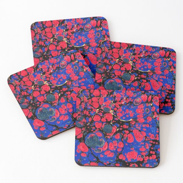 Item preview, marbling art red tulip drawing pattern designed and sold by melektesla.