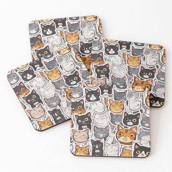 Item preview, cats cartoon sticker digital paper designed and sold by pig2u.