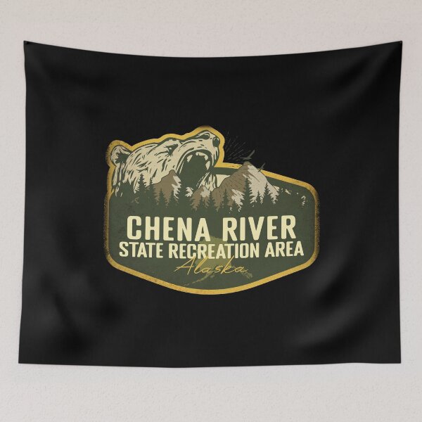 Item preview, Chena River State Recreation Area Alaska Retro Badge Camping Hiking Outdoor Adventure designed and sold by mountainfad.