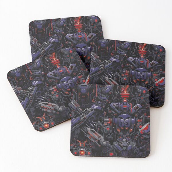 Item preview, Dark Purple and Red Robotic Pattern – Inspired by Evangelion Unit 03 designed and sold by animaesthetic.