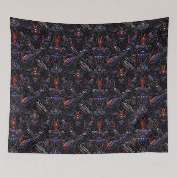 Item preview, Dark Purple and Red Robotic Pattern – Inspired by Evangelion Unit 03 designed and sold by animaesthetic.