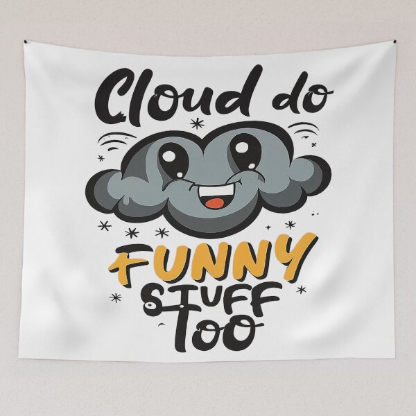 Item preview, CLOUD DO FUNNY STUFF - GREY CLOUD SMILE TOO designed and sold by BRIAN  PIERRE-ALEXANDER.