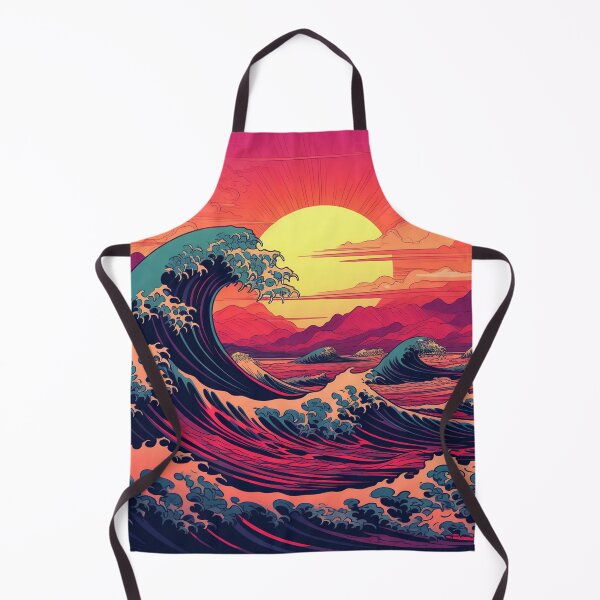 Item preview, The Great Wave Off Kanagawa Cyberpunk neon style designed and sold by zand-n-zive.