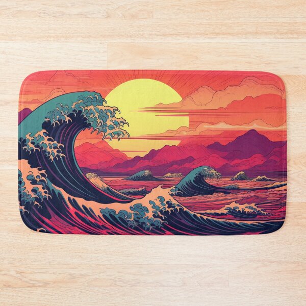 Item preview, The Great Wave Off Kanagawa Cyberpunk neon style designed and sold by zand-n-zive.