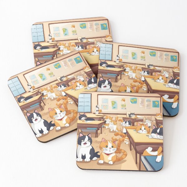 Item preview, cats playing in classroom  designed and sold by pig2u.