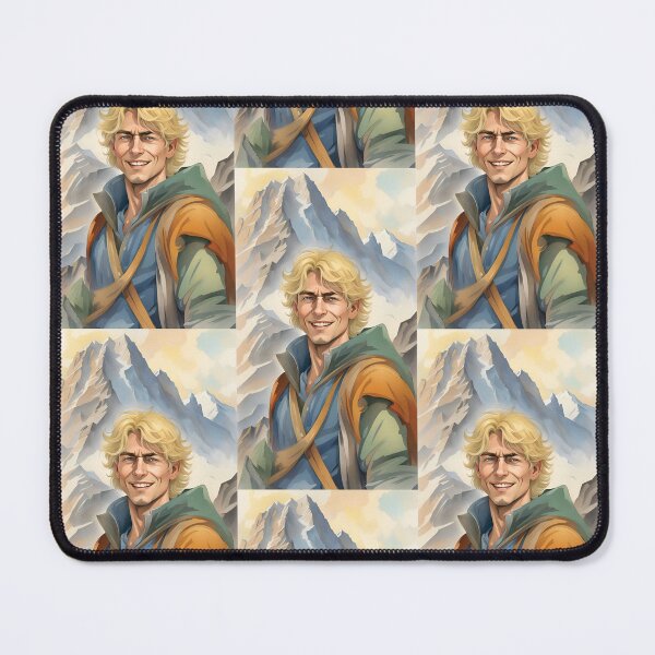 Item preview, a young man, a smiling mountaineer, having reached the top of a summit in a mountainous setting designed and sold by Creativesphotos.