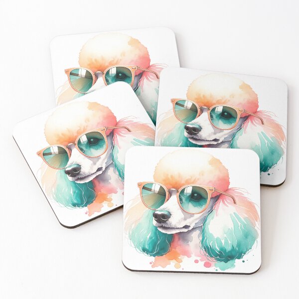 Item preview, Poodle Panache: Trendsetter in Glasses designed and sold by WatercolorWhisk.