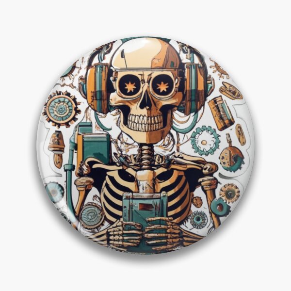 Item preview, Steampunk Skeleton with headphones designed and sold by GearsBones.