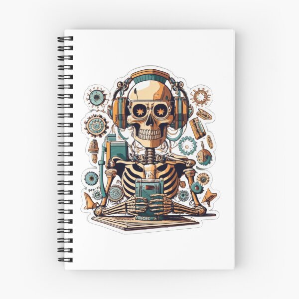 Item preview, Steampunk Skeleton with headphones designed and sold by GearsBones.