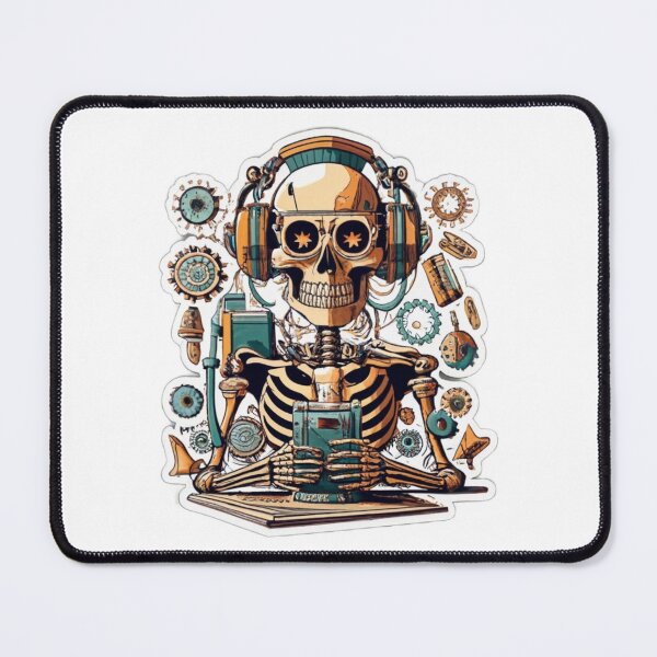 Item preview, Steampunk Skeleton with headphones designed and sold by GearsBones.