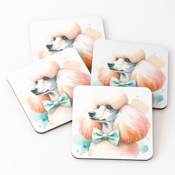 Item preview, Poodle Elegance: Pastel Bow Tie Affair designed and sold by WatercolorWhisk.
