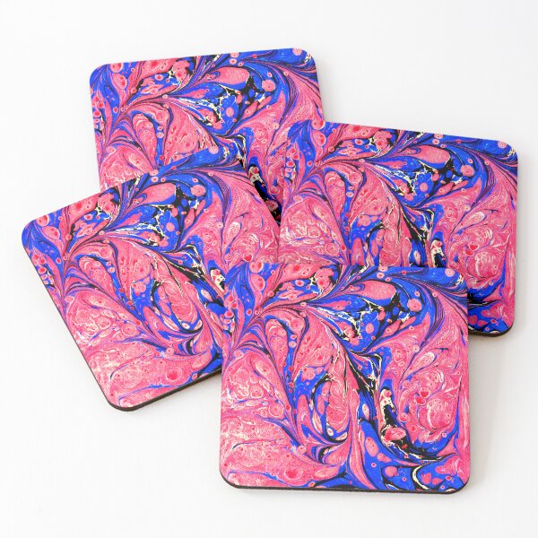 Item preview, marbling art red tulip drawing pattern designed and sold by melektesla.