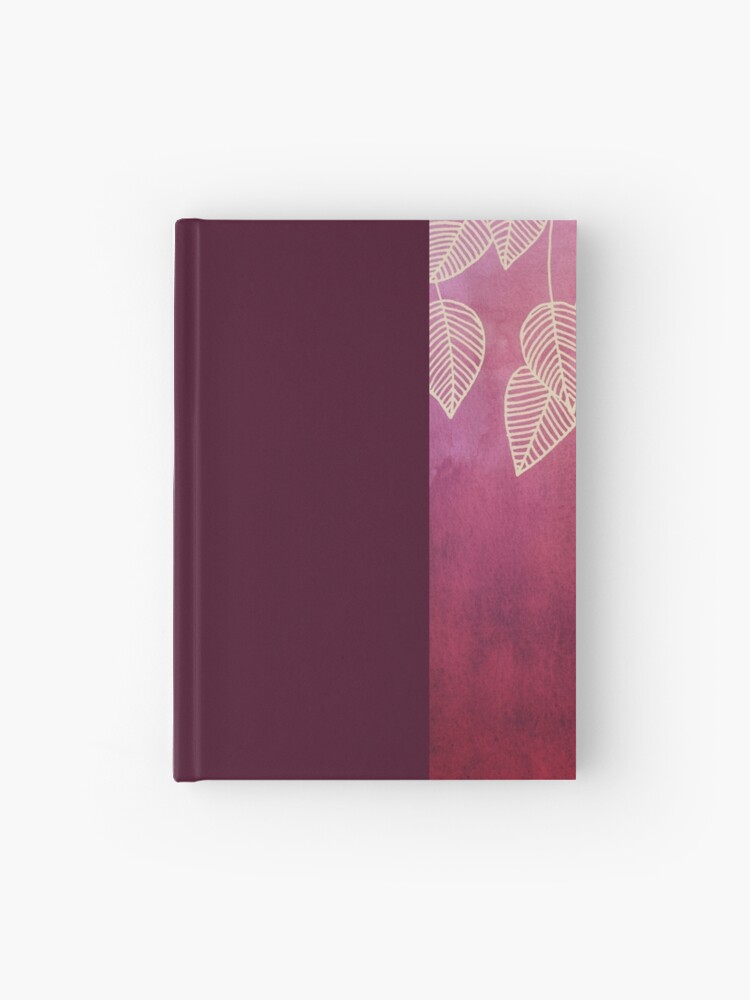 Thumbnail 1 of 3, Hardcover Journal, Magenta Garden - watercolor & ink leaves designed and sold by micklyn.