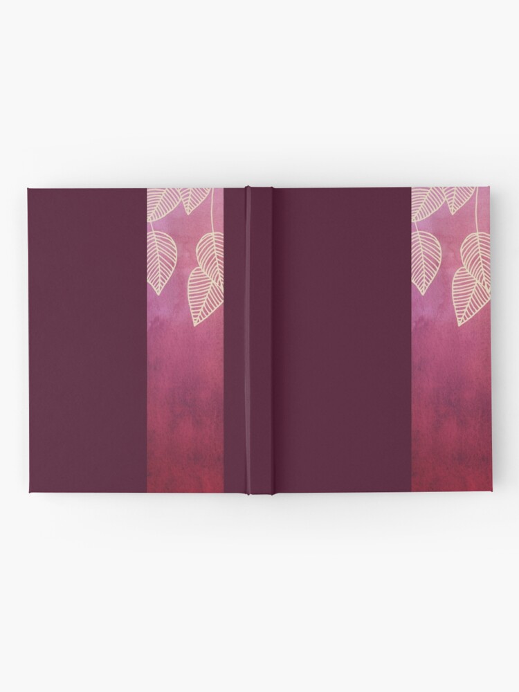 Thumbnail 2 of 3, Hardcover Journal, Magenta Garden - watercolor & ink leaves designed and sold by micklyn.
