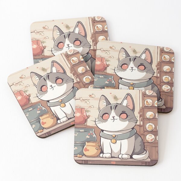 Item preview, cat cute japanese style digital paper designed and sold by pig2u.