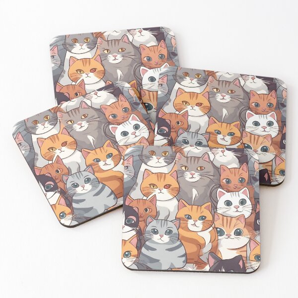 Item preview, cats  digital paper designed and sold by pig2u.