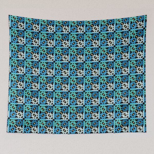 Item preview, Pixel blue square pattern designed and sold by 16artypixels.