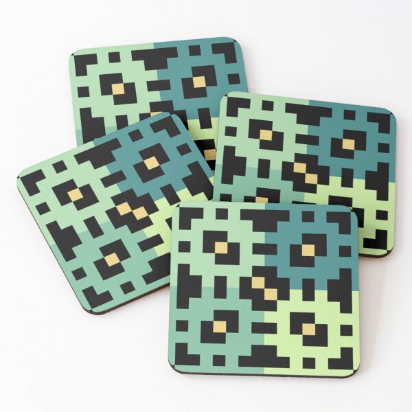 Item preview, Pixel green square pattern designed and sold by 16artypixels.