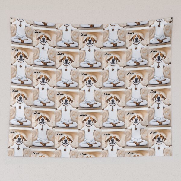 Item preview, yoga of the sleeping dog with hanging ears with the mention zen on the image designed and sold by Creativesphotos.
