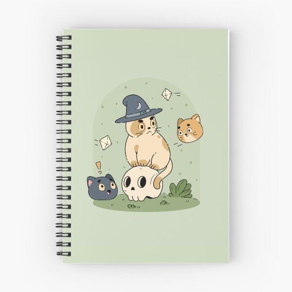 Item preview, Witch Cat and Playful Kittens | Green designed and sold by ModesaDraw.