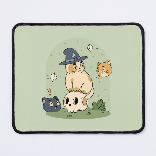 Item preview, Witch Cat and Playful Kittens | Green designed and sold by ModesaDraw.