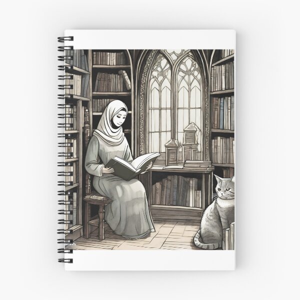 Item preview, hijabi sister reading  designed and sold by Catsicum.