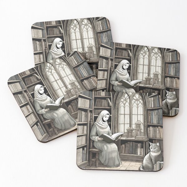 Item preview, hijabi sister reading  designed and sold by Catsicum.