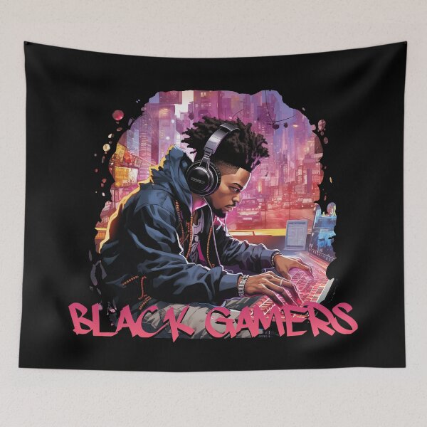 Item preview, Black Gamer with Logo designed and sold by UrbanChillz.