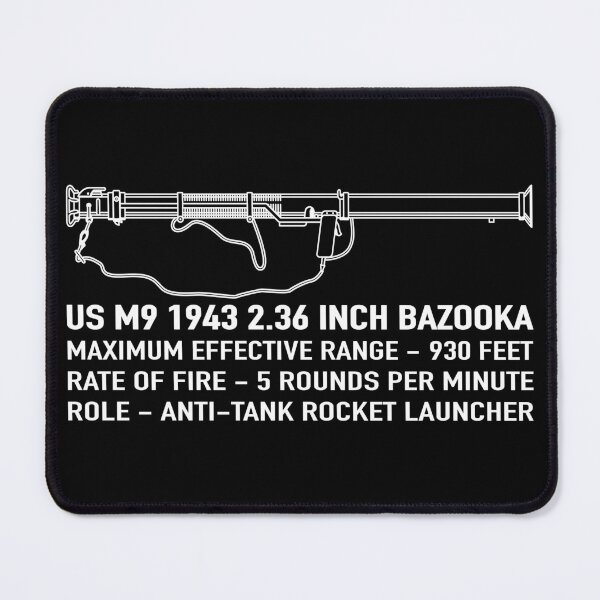 Item preview, M9 Bazooka American WW2 Rocket Launcher Infographic designed and sold by MilitaryMart.